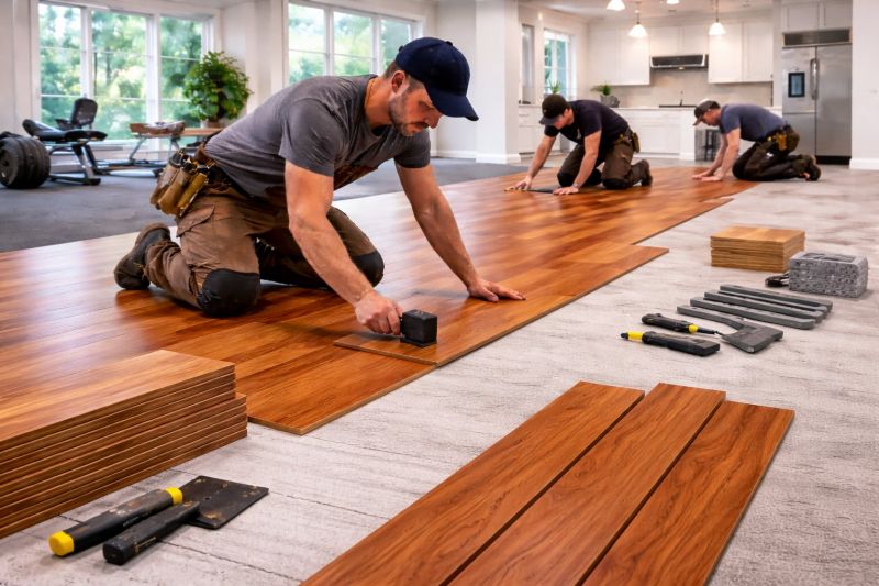 Cherry Floor Installation in Houston, TX