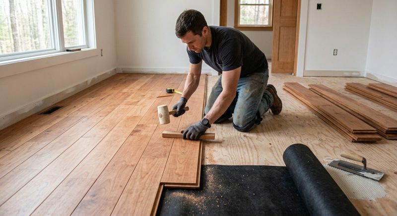Cherry Floor Installation in Houston, TX