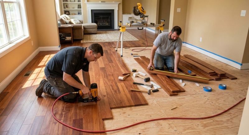 Cherry Floor Installation in Spring, TX