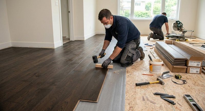 Dark Wood Floor Installation in Spring, TX