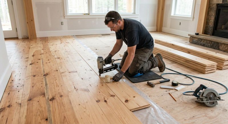 Pine Floor Installation in Spring, TX