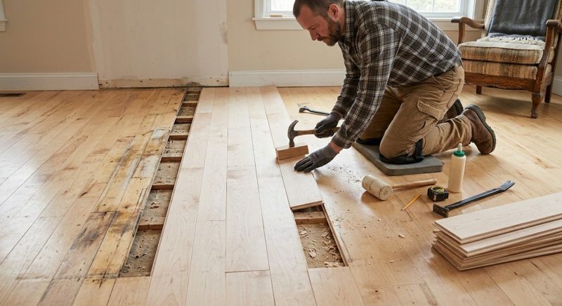 Pine Floor Repair in Spring, TX