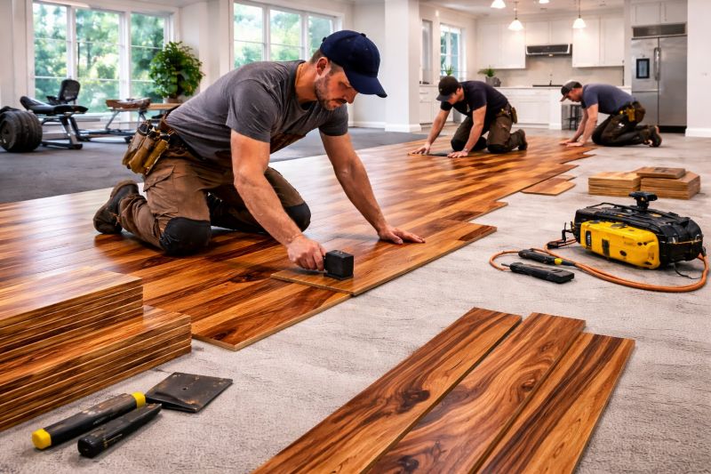 Teak Flooring Installation in Spring, TX