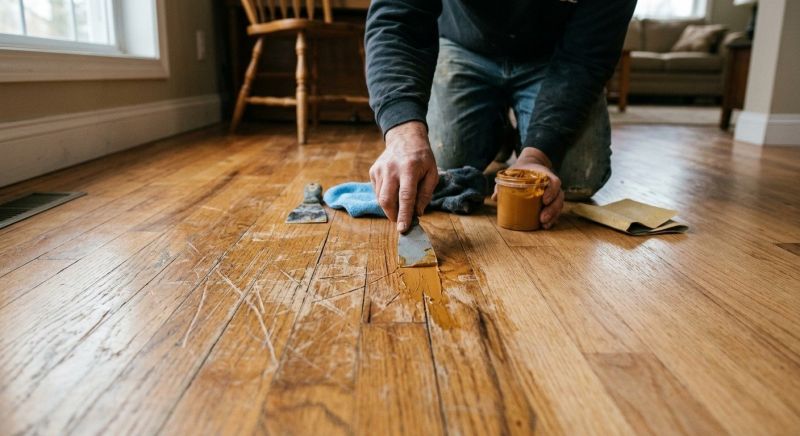 Wood Floor Scratch Repair in Magnolia, TX