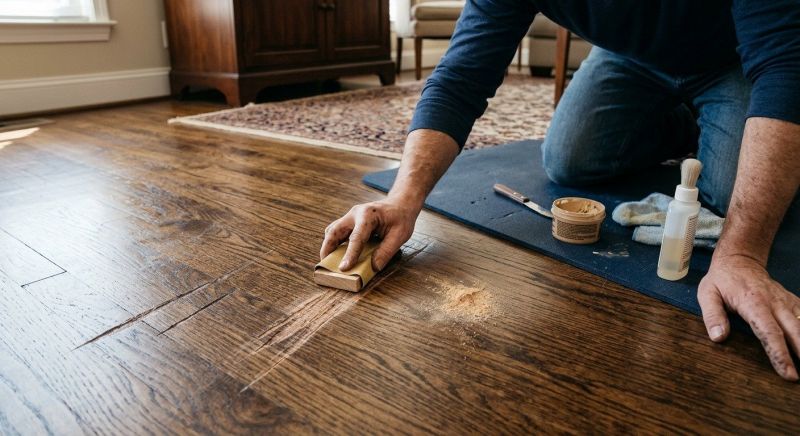 Wood Floor Scratch Repair in Tomball, TX